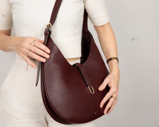Rosa Leather Women's Bag, Burgundy - BlackBrook Case