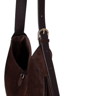 Rosa Leather Women's Bag, Suede Brown - BlackBrook Case
