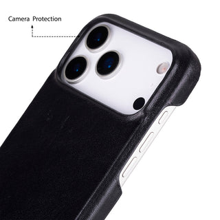 Rowen SlimShield Leather Case – iPhone 17 Pro Max, Rustic Black - UnBranded