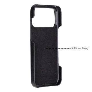 Rowen SlimShield Leather Case – iPhone 17 Pro Max, Rustic Black - UnBranded
