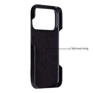 Rowen SlimShield Leather Case – iPhone 17 Pro, Rustic Black - UnBranded