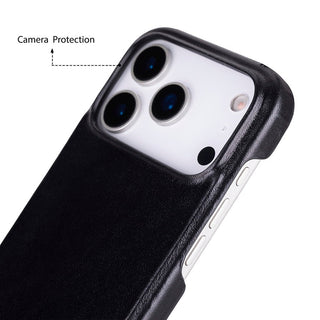 Rowen SlimShield Leather Case – iPhone 17 Pro, Rustic Black - UnBranded