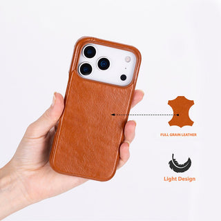 Rowen SlimShield Leather Case – iPhone 17 Pro, Rustic Tan - UnBranded