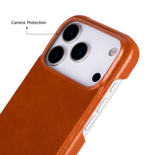 Rowen SlimShield Leather Case – iPhone 17 Pro, Rustic Tan - UnBranded
