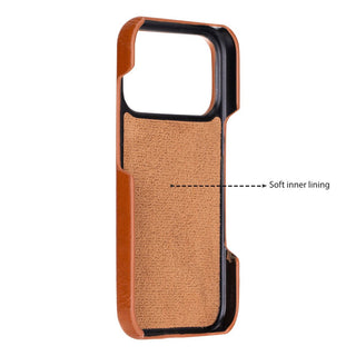 Rowen SlimShield Leather Case – iPhone 17 Pro, Rustic Tan - UnBranded