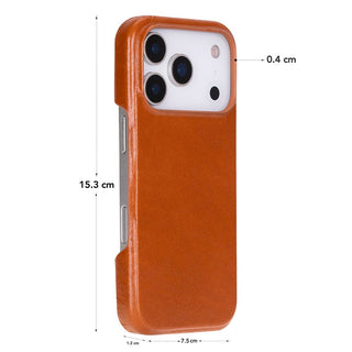 Rowen SlimShield Leather Case – iPhone 17 Pro, Rustic Tan - UnBranded