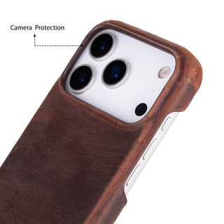 Rowen SlimShield Leather Case – iPhone 17 Pro, Saddle Brown - UnBranded