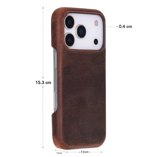 Rowen SlimShield Leather Case – iPhone 17 Pro, Saddle Brown - UnBranded
