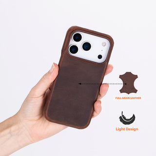 Rowen SlimShield Leather Case – iPhone 17 Pro, Saddle Brown - UnBranded