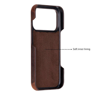 Rowen SlimShield Leather Case – iPhone 17 Pro, Saddle Brown - UnBranded