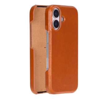 Rowen SlimShield Leather Case – iPhone 17, Rustic Tan - UnBranded