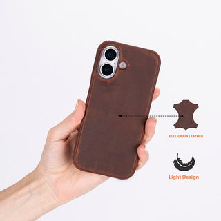 Rowen SlimShield Leather Case – iPhone 17, Saddle Brown - UnBranded