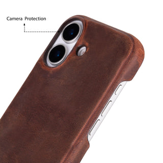 Rowen SlimShield Leather Case – iPhone 17, Saddle Brown - UnBranded