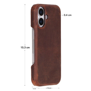 Rowen SlimShield Leather Case – iPhone 17, Saddle Brown - UnBranded