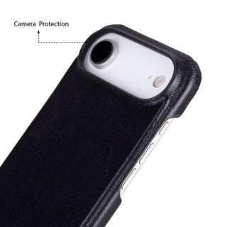 Rowen SlimShield Leather Case – iPhone Air, Rustic Black - UnBranded