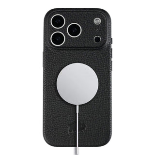 Ryker Leather MagSafe Case - iPhone 17 Pro, Pebble Black - BlackBrook Case
