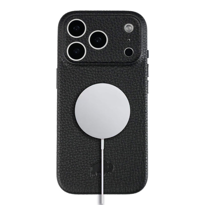 Ryker Leather MagSafe Case - iPhone 18 Pro, Pebble Black - BlackBrook Case