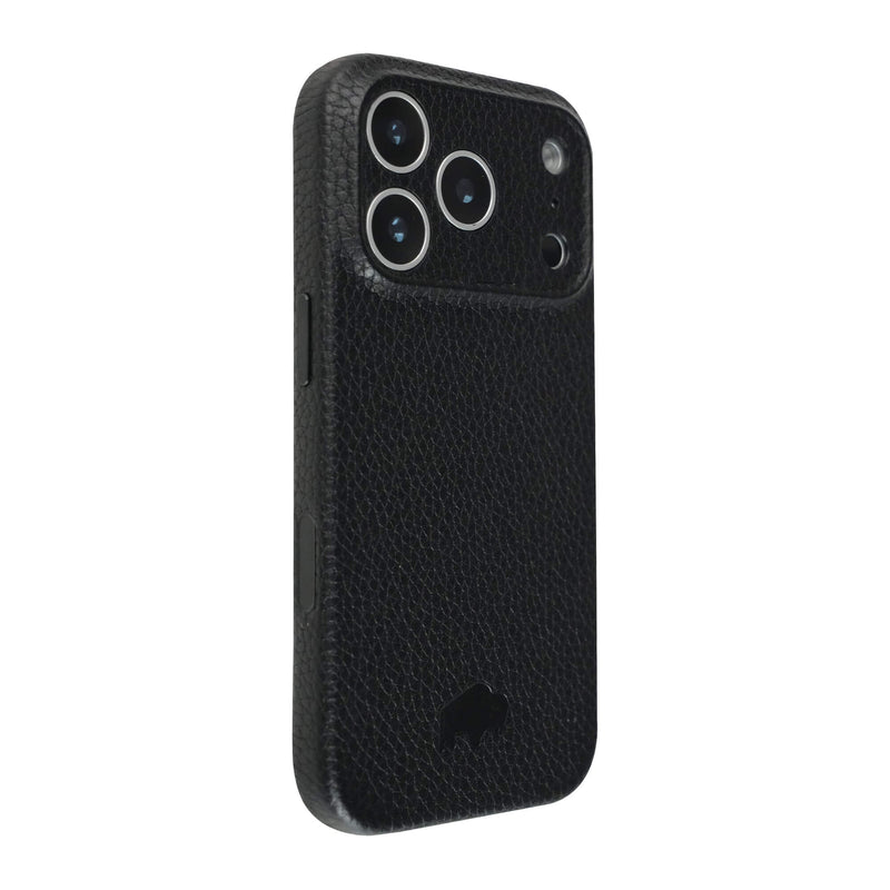 Ryker Leather MagSafe Case - iPhone 18 Pro, Pebble Black - BlackBrook Case