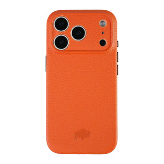 Ryker Leather MagSafe Case - iPhone 17 Pro, Pebble Orange - BlackBrook Case