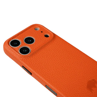 Ryker Leather MagSafe Case - iPhone 17 Pro, Pebble Orange - BlackBrook Case