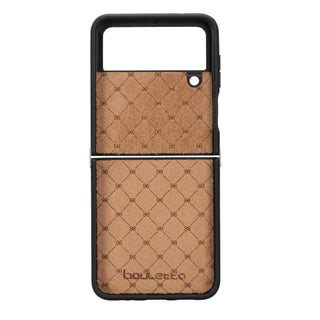 York Samsung Z Flip 4 Leather Back Cover Case, Rustic Tan