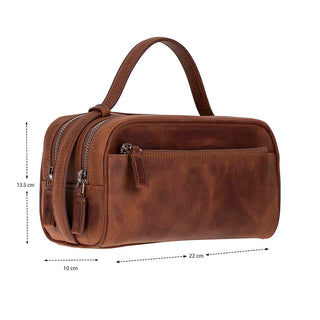 Trevor Leather Dopp Kit, Saddle Brown