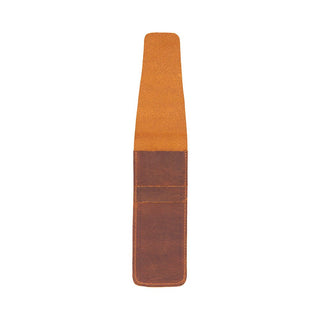 Seta Leather Pen Pouch for 2, Saddle Brown - BlackBrook Case
