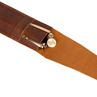 Seta Leather Pen Pouch for 2, Saddle Brown - BlackBrook Case