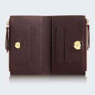 Siena Women’s Two - Pocket Leather Wallet – Mapi Edition, Brown - BlackBrook Case