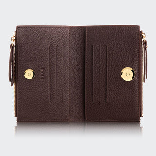 Siena Women’s Two - Pocket Leather Wallet – Mapi Edition, Brown - Mapi