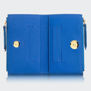 Siena Women’s Two - Pocket Leather Wallet – Mapi Edition, Dark Blue - BlackBrook Case