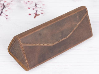 Smart Leather Glasses Case, Brown - UnBranded