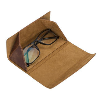 Smart Leather Glasses Case, Brown - UnBranded