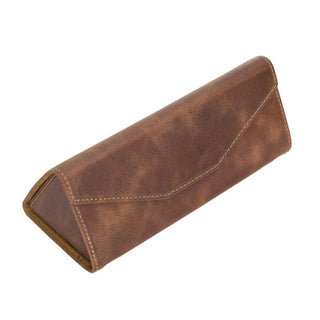 Smart Leather Glasses Case, Brown - UnBranded
