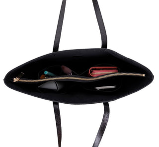 Solea Leather Women's Tote Bag, Black - BlackBrook Case
