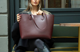 Solea Leather Women's Tote Bag, Burgundy - BlackBrook Case