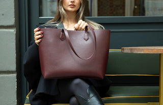 Solea Leather Women's Tote Bag, Burgundy - BlackBrook Case