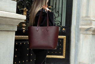 Solea Leather Women's Tote Bag, Burgundy - BlackBrook Case