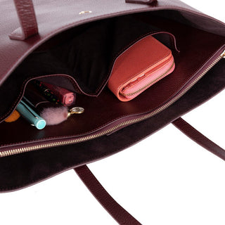Solea Leather Women's Tote Bag, Burgundy - BlackBrook Case