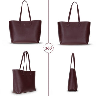 Solea Leather Women's Tote Bag, Burgundy - BlackBrook Case