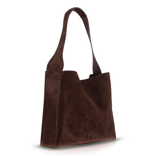 Stella Leather Women's Tote Bag, Suede Brown - BlackBrook Case