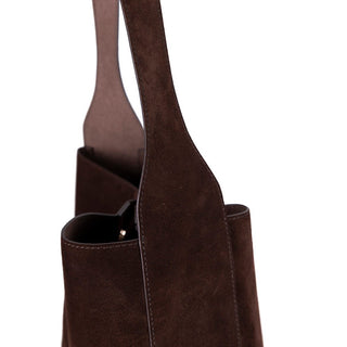 Stella Leather Women's Tote Bag, Suede Brown - BlackBrook Case