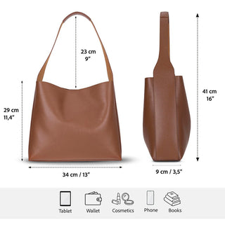 Stella Leather Women's Tote Bag, Tan - BlackBrook Case