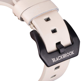 Sutton Leather Band for Apple Watch 46mm, Beige, Black Hardware - BlackBrook Case