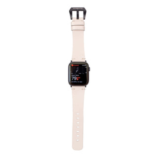Sutton Leather Band for Apple Watch 46mm, Beige, Black Hardware - BlackBrook Case