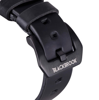 Sutton Leather Band for Apple Watch 46mm, Black, Black Hardware - BlackBrook Case