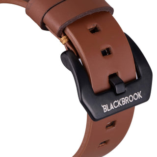 Sutton Leather Band for Apple Watch 46mm, Brown, Black Hardware - BlackBrook Case