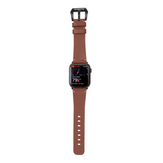 Sutton Leather Band for Apple Watch 46mm, Brown, Black Hardware - BlackBrook Case