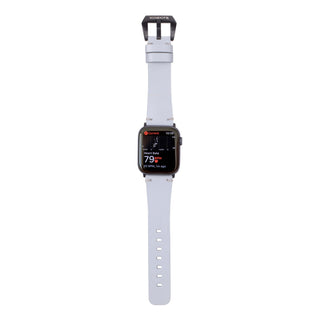 Sutton Leather Band for Apple Watch 46mm, Ice Blue, Black Hardware - BlackBrook Case