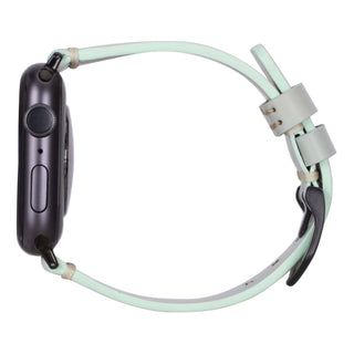 Sutton Leather Band for Apple Watch 46mm, Light Green, Black Hardware - BlackBrook Case